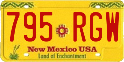 NM license plate 795RGW