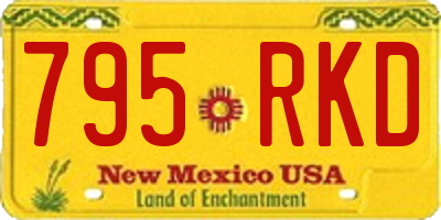 NM license plate 795RKD