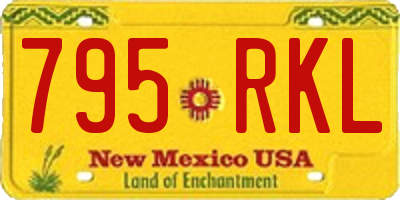 NM license plate 795RKL