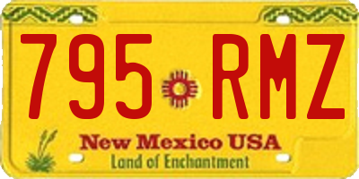 NM license plate 795RMZ