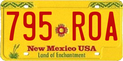 NM license plate 795ROA