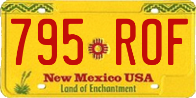 NM license plate 795ROF