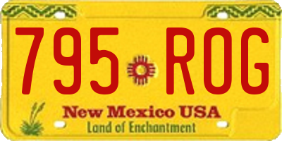 NM license plate 795ROG