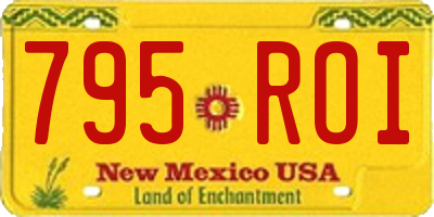 NM license plate 795ROI