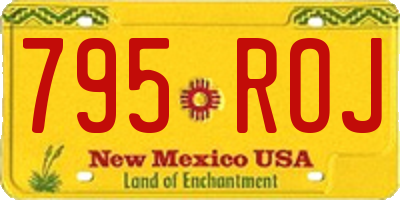 NM license plate 795ROJ