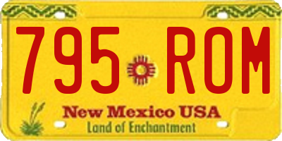 NM license plate 795ROM