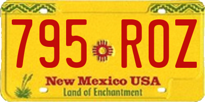 NM license plate 795ROZ