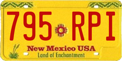 NM license plate 795RPI