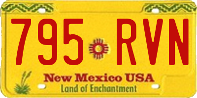 NM license plate 795RVN