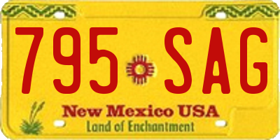 NM license plate 795SAG