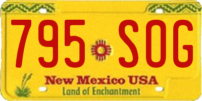 NM license plate 795SOG