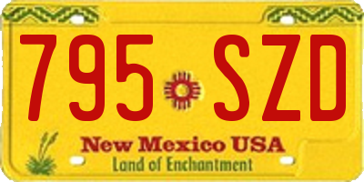 NM license plate 795SZD