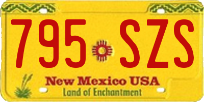 NM license plate 795SZS