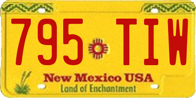 NM license plate 795TIW