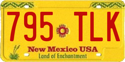 NM license plate 795TLK