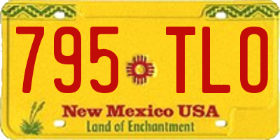 NM license plate 795TLO