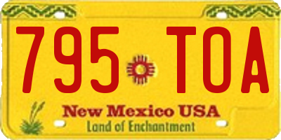 NM license plate 795TOA