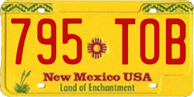NM license plate 795TOB