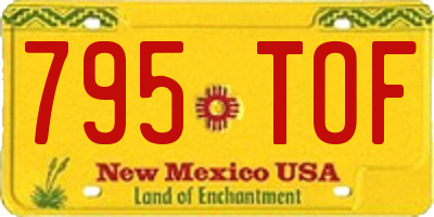 NM license plate 795TOF