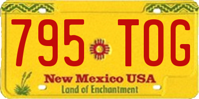 NM license plate 795TOG