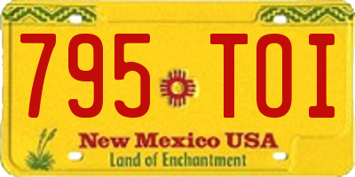 NM license plate 795TOI