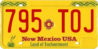 NM license plate 795TOJ
