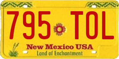 NM license plate 795TOL