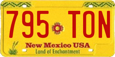 NM license plate 795TON