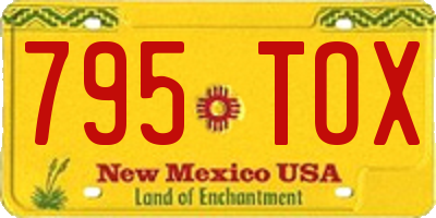 NM license plate 795TOX