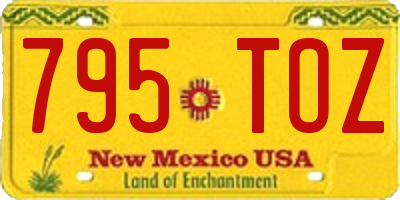 NM license plate 795TOZ