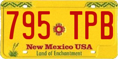 NM license plate 795TPB