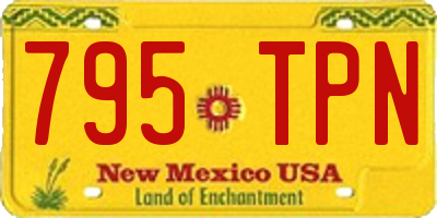 NM license plate 795TPN