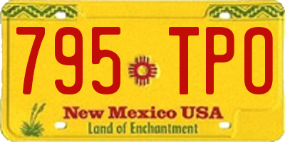 NM license plate 795TPO