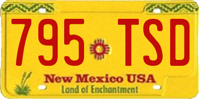 NM license plate 795TSD