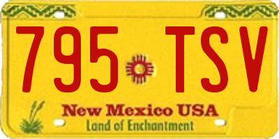NM license plate 795TSV