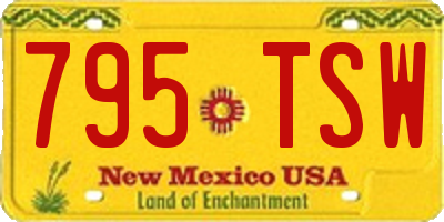 NM license plate 795TSW