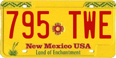 NM license plate 795TWE