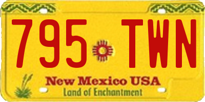 NM license plate 795TWN