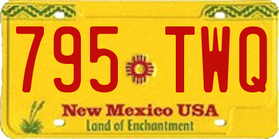 NM license plate 795TWQ