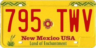 NM license plate 795TWV