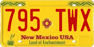 NM license plate 795TWX