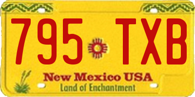 NM license plate 795TXB