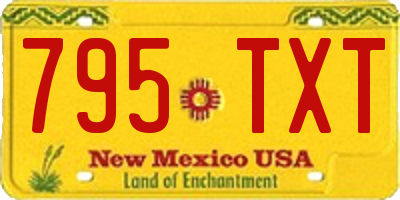 NM license plate 795TXT