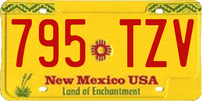 NM license plate 795TZV