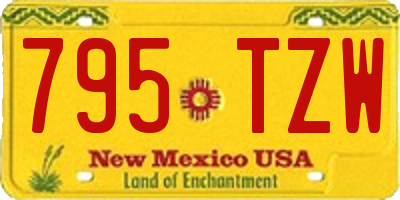 NM license plate 795TZW