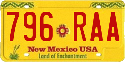 NM license plate 796RAA