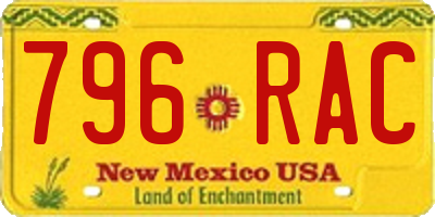 NM license plate 796RAC