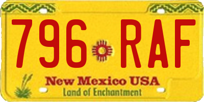 NM license plate 796RAF