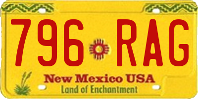 NM license plate 796RAG