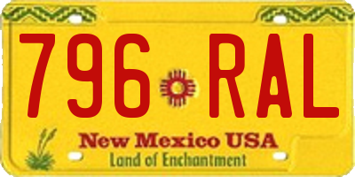 NM license plate 796RAL